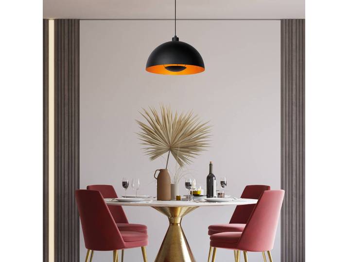 Lucide Hängeleuchte Siemon, dimmbar, schwarz, für Wohn- / Esszimmer, Metall, Modern