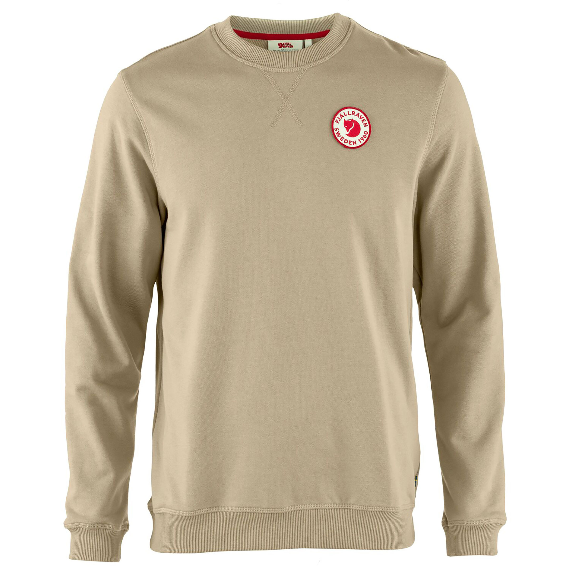 Fjällräven 1960 Logo Badge Herren Pullover beige Größe M Lifestyle Hautfreundlich