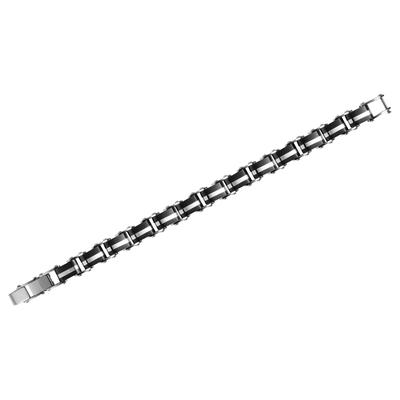 Gliederarmband ADELIA´S "Armband – Gliederarmband aus Edelstahl 21 cm", schwarz (silber), Armbänder, Herren, 21cm, Edelstahl, Gliederarmband, Geschenkidee: zeitlos und vielseitig