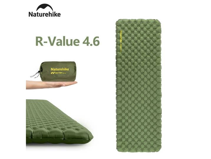 Matelas gonflable Naturehike R-Value 4.6, matelas de camping ultraléger, matelas portable pour l'extérieur, matelas simple sans oreiller