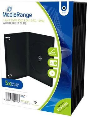 MEDIARANGE 1 DVD 14 mm schwarz - 5 Stück/Packung, 5 Stk