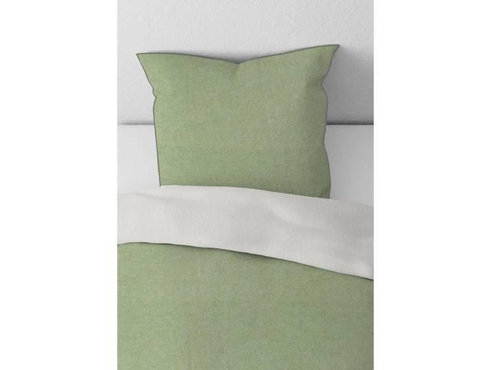 Melange-Flanell Kissenbezug Zordo Grün/Pistaziengrün 80 x 80cm Flanell