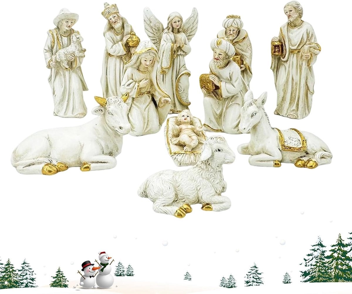 Kerststal Set - 11-delig Religieus Decoratie Ensemble - 998 gram