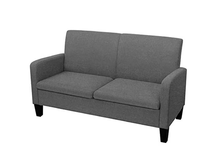 Imiee Sofa 2-Sitzer Zweisitzer Stoffsofa Polstersofa Loungesofa Sitzmöbel Polstermöbel Designsofa Wohnzimmersofa Hellgrau 135x65x76cm (Dunkelgrau)