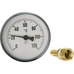 Afriso Bimetall Thermometer Zeigerthermometer 0°C-120°C mit Tauchhülse 1/2"