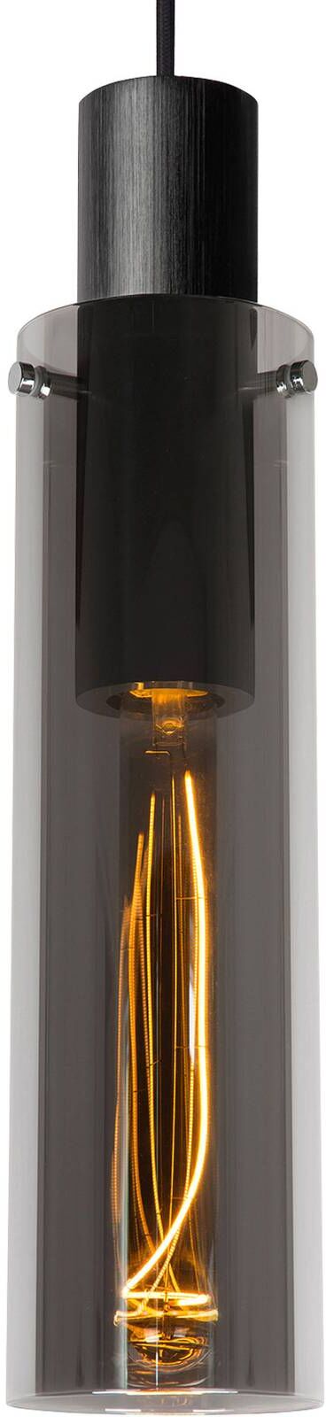 Lucide Glass Pendant Light Orlando, dimmable, Black, Living / Dining Room, Glass, Modern, Ceiling Light