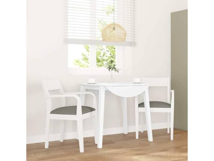 HMDNGOUT Esszimmerstühle mit Kissen 2 STK. Weiß Massivholz Gummibaum Ergonomische Rückenlehne, dichter Gummibaum, stoßfest, langlebig, vielseitig für Esszimmer und Wohnzimmer