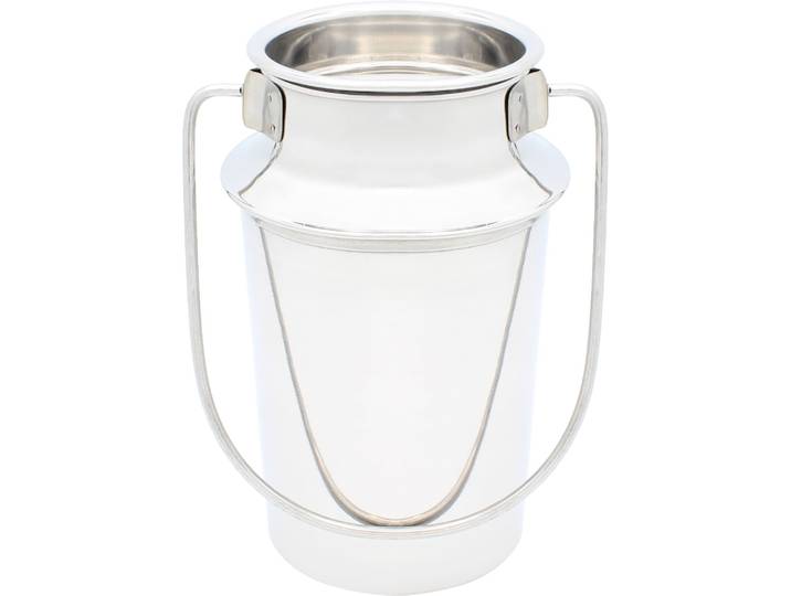 Milchkanne KRÜGER aus Edelstahl rostfrei, 1 Liter , silber (silberfarben), B:12,5cm H:18cm Ø:9,5cm, Edelstahl, Kannen, Milchkanne, Kanne im zeitlosen Design