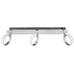 LED Spotleiste schwenkbar Deckenleuchte Chrom Modern Deckenlampe 3 Flammig, 3x LED 5W 350Lm warmweiß, L 60 cm
