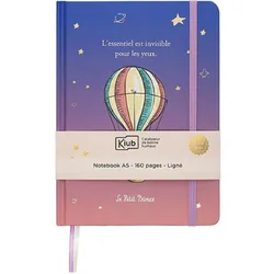Kiub, Heft + Block, notizblock a5 mit geklebtem rücken genäht le petit prince (A5, Gepunktet)