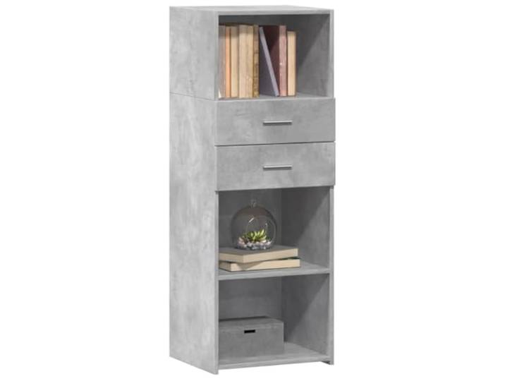KTHLBRH Anrichte grau Beton 45 x 42,5 x 124 cm aus mehrschichtigem Holz Großer Stauraum, einfache Wartung, minimalistisches Design, inklusive Wandbefestigung