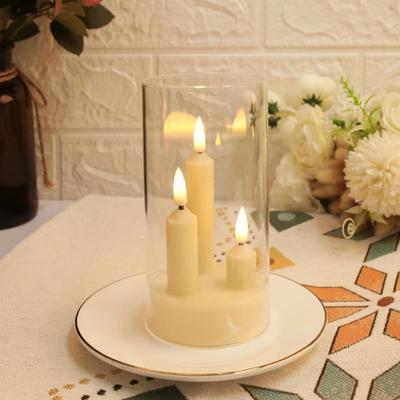 Uplifted Finds Flameless 3in1 LED Taper Candles With Lampshade Battery Operated Flickering transparent