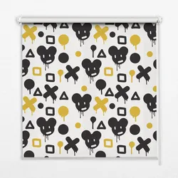 INNENROLLO - Fensterrollo - Rollo - 70x140 cm - Schwarze und gelbe Muster