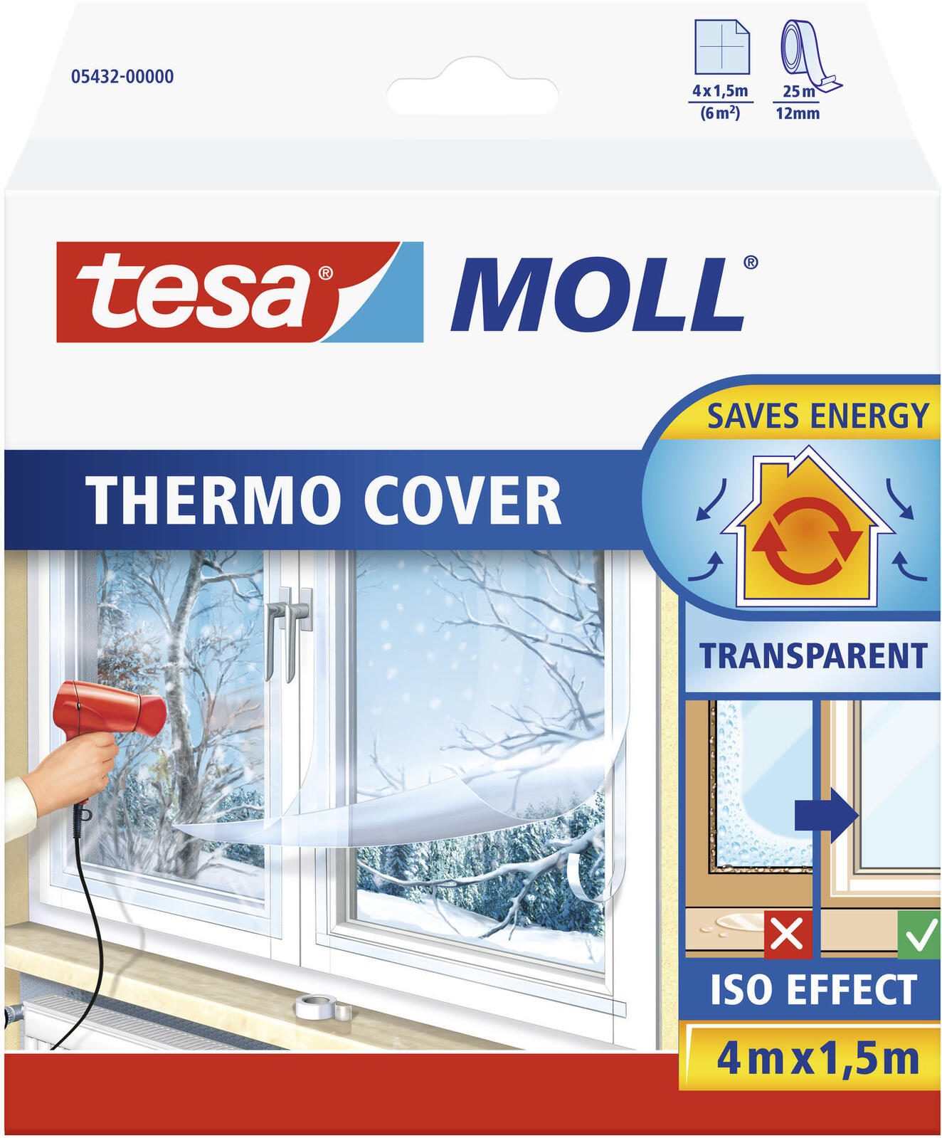 tesa Fensterisolierfolie tesamoll® Thermo Cover transparent 1,5 x 4,0 m 05432-00000-03