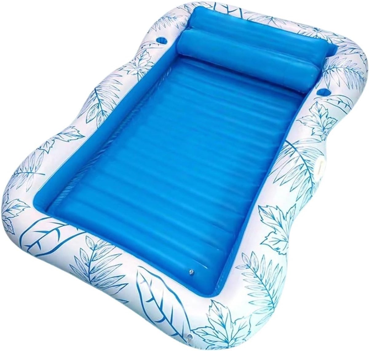 Zwembad Drijvers - Blauw Opblaasbaar Vlot met Bekerhouder