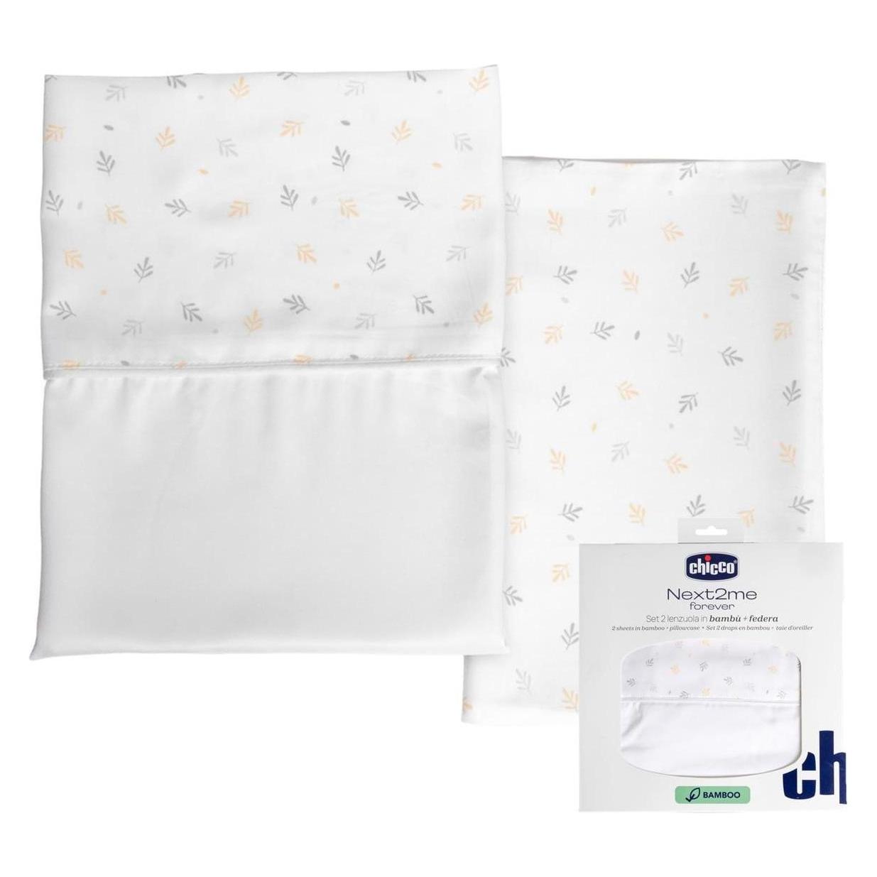Chicco Next2Me Forever Spannbettlaken G/D+P Bambuslaub (61087210)
