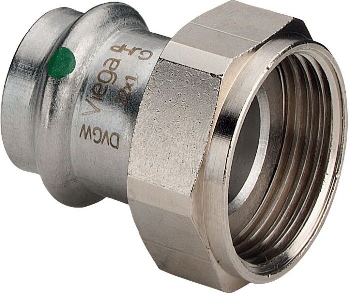 Viega Sanpress Inox Verschraubung 437633 28mmxG 1, Stahl nichtrostend, flachdichtend, SC-Contur