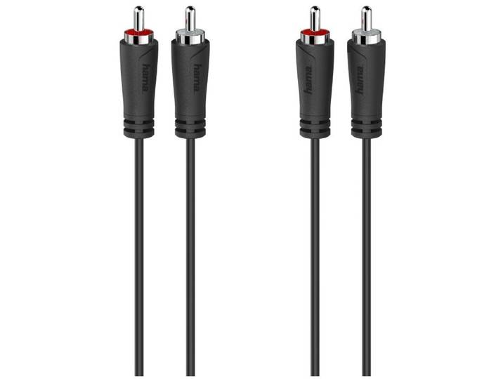 Hama Audiokabel, 2 cinch-stekkers - 2 cinch-stekkers, 5,0 m Luidspreker kabel Zwart