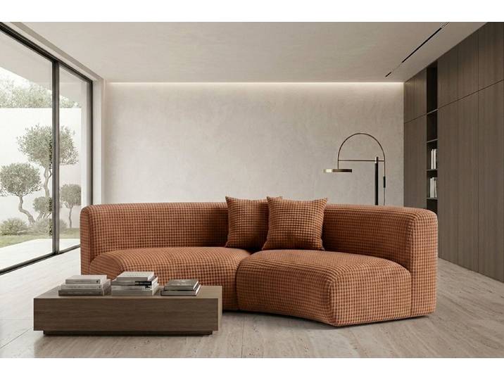 Kaiser Möbel Sofa Round für das Wohnzimmer aus Chenille-Stoff Cremona GRETA