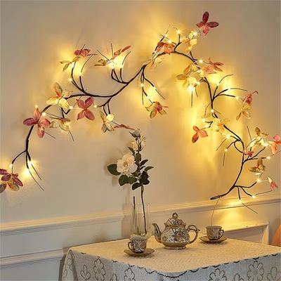 Combo Retail Shop Romantic Butterfly String Light, USB Plug, Indoor Wall Living Room Bedroom Decor For Valentines Day 96leds