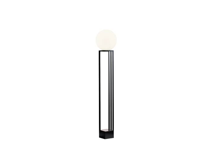 Örsjö Belysning Lampadaire Libreria structure noire, verre blanc opale
