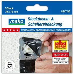 mako Steckdosen- und Schalterabdeckung PREMIUM 70 x 70 mm, selbstklebende Abdeckpflaster