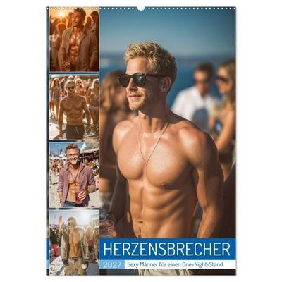 Herzensbrecher - Sexy Männer für einen One-Night-Stand (Wandkalender 2027 DIN A2 hoch), CALVENDO Monatskalender