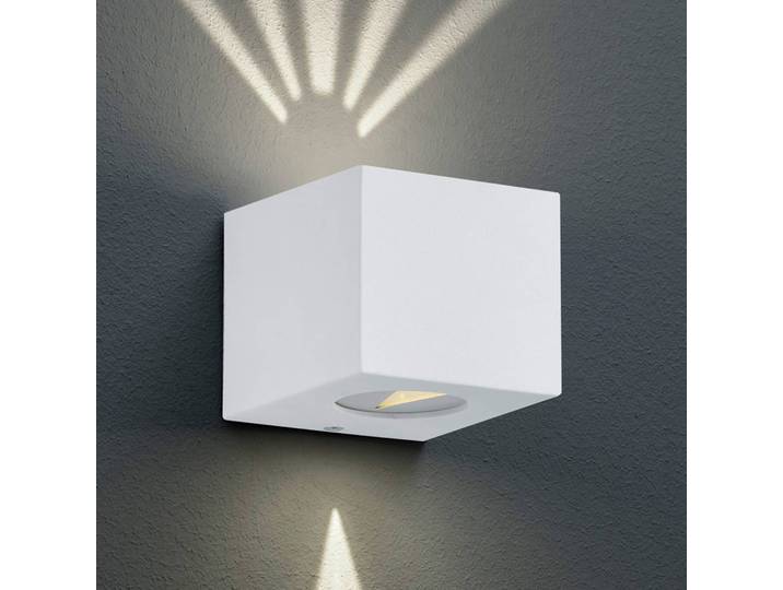 Reality Leuchten LED Außenwandleuchte Cordoba, weiß / opal, Kunststoff, Modern, Wandlampe
