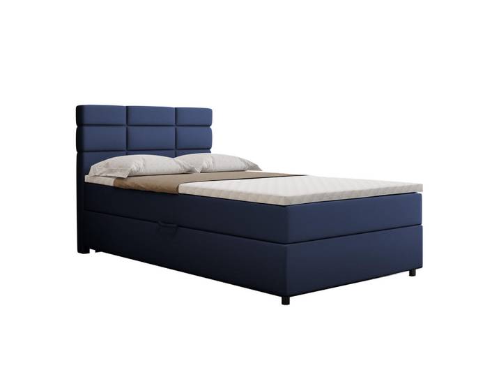 Homesy Boxbett Reve 120 x 200 cm mit Bettkasten und Lattenrost ohne matratze - dunkelblau, Dunkelblau, Holz, Mode, 120x200 cm, Schlafzimmer, Betten, Boxspringbetten