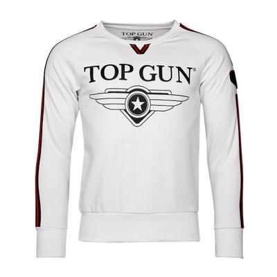 Sweater TOP GUN "Streak TG20191013", Herren, Gr. 50M, weiß, Obermaterial: 100% Baumwolle, Sweatshirts Sweater