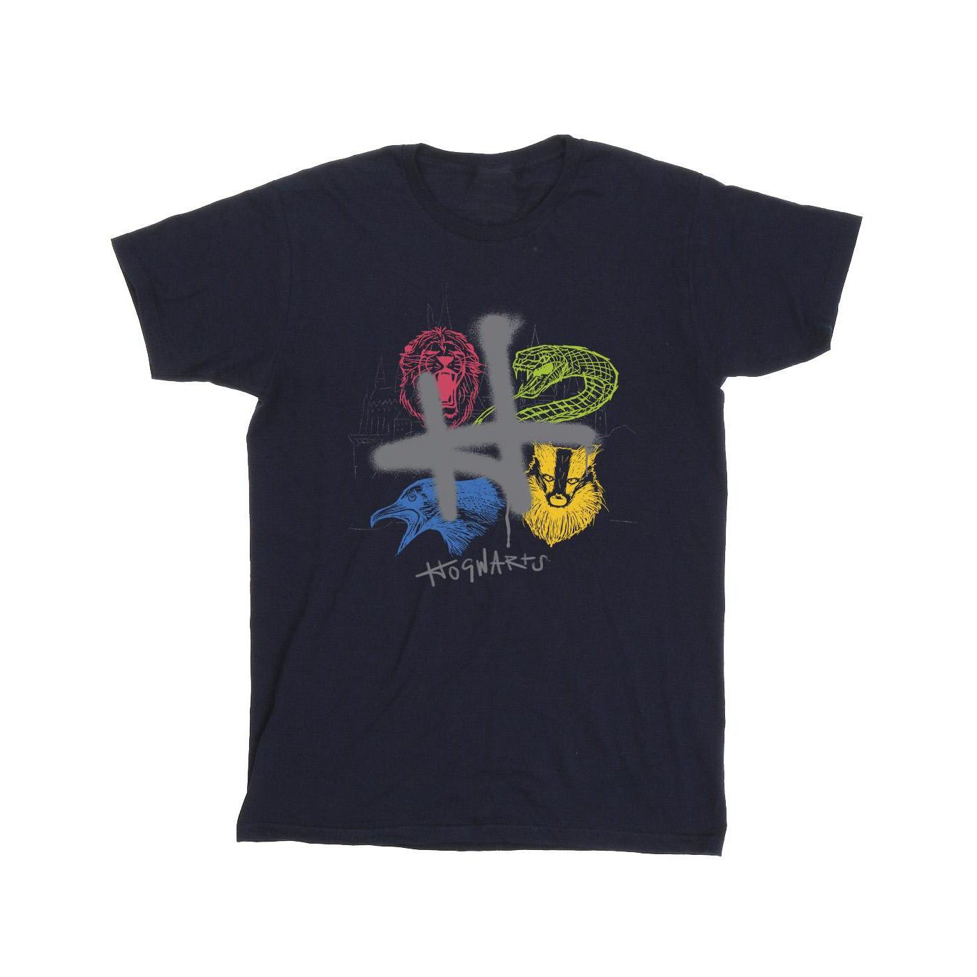 Harry Potter Heren Emblemen H Spuit T-shirt (Marineblauw)