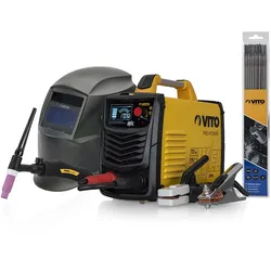 Professionelles Inverter-Schweißgerät MMA WIG 250 Ampere + 12 Stäbe Ø 2,5 mm + LCD-Haube + Koffer VITO