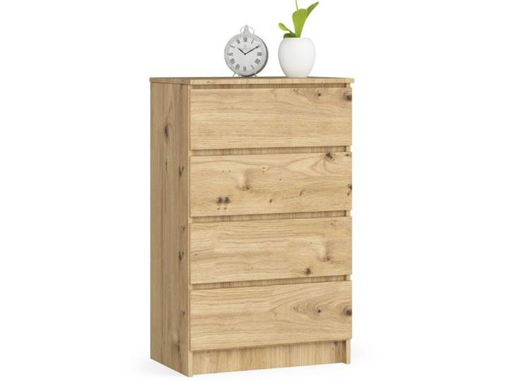Commode AKORD K60 Chêne Artisan 60 cm 4 tiroirs façade Chêne Artisan 60x40x99 cm