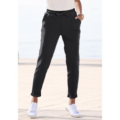 Jogger Pants VIVANCE "aus sommerlich leichtem Stoff", Damen, Gr. 42, N-Gr, schwarz, Jersey, Obermaterial: 79% Polyester, 19% Viskose, 2% Elasthan, unifarben, figurumspielend knöchelfrei, Hosen, mit praktischen Eingrifftaschen, Schlupfhose,...