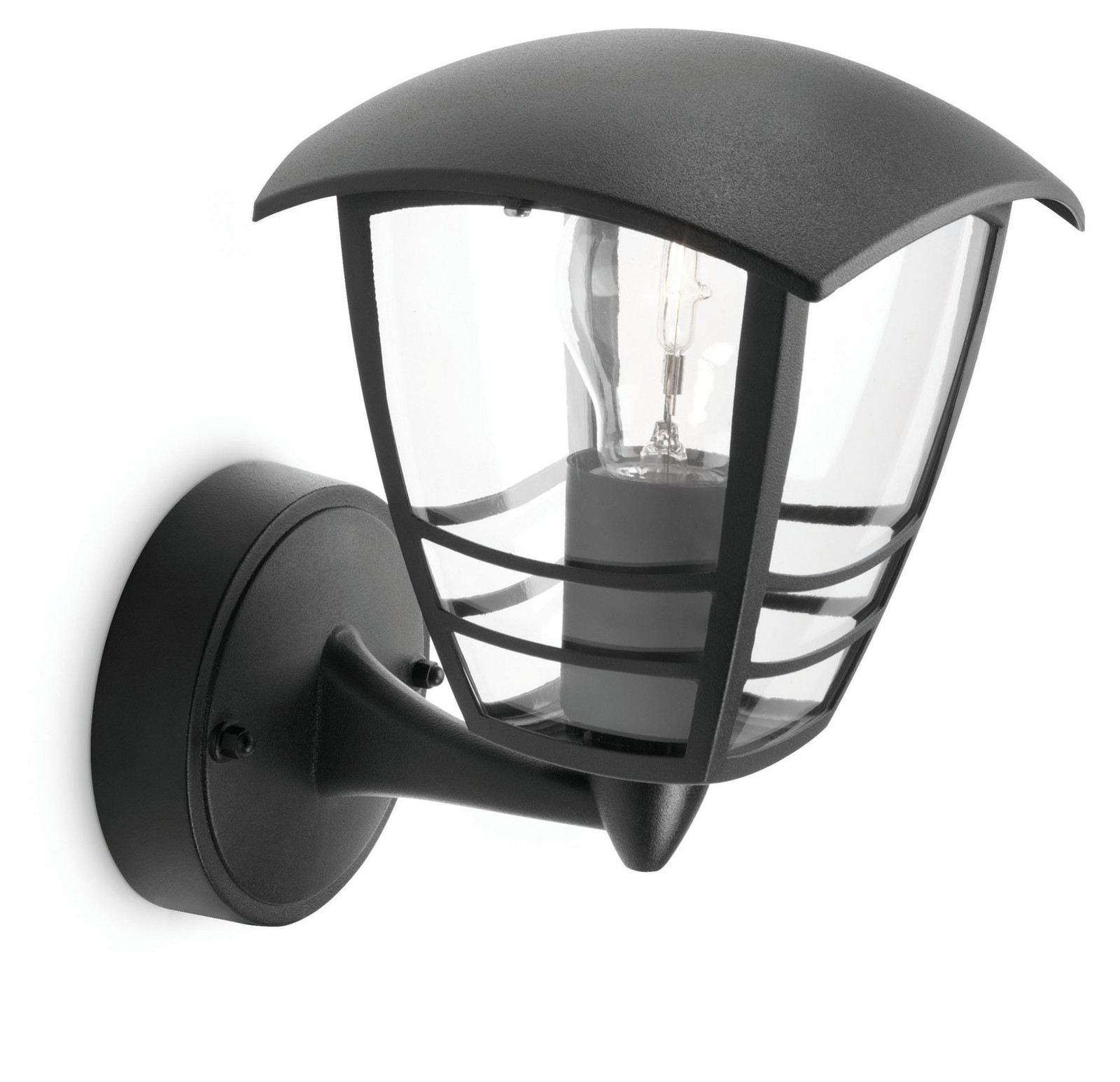 Philips Creek buitenwandlamp zwart aluminium met LED accentverlichting