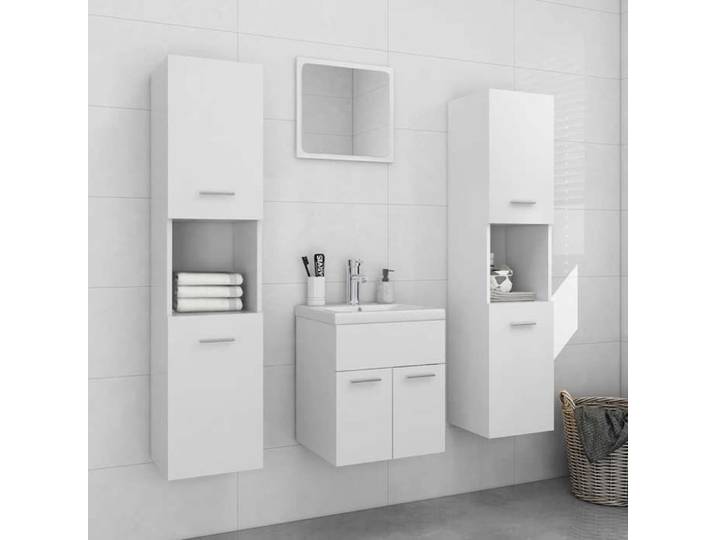 Magnifique Meubles de salle de bain Blanc Aggloméré - Résistance à l'humidité &73