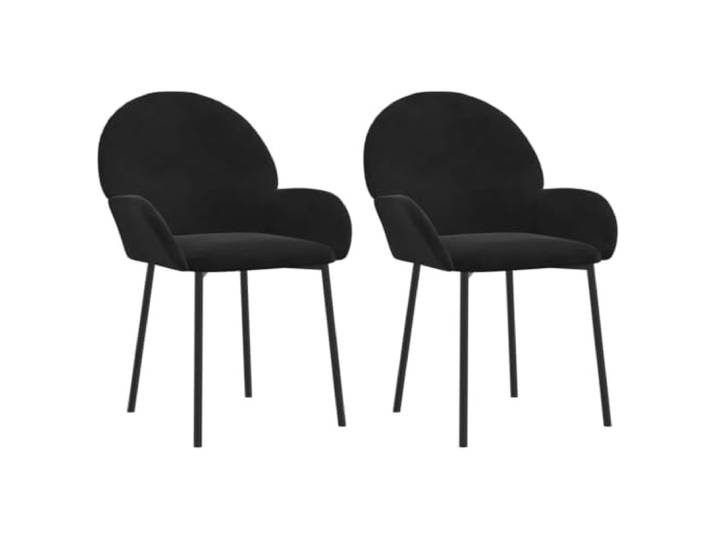 Makastle Esszimmerstühle 2 STK. Schwarz Samt