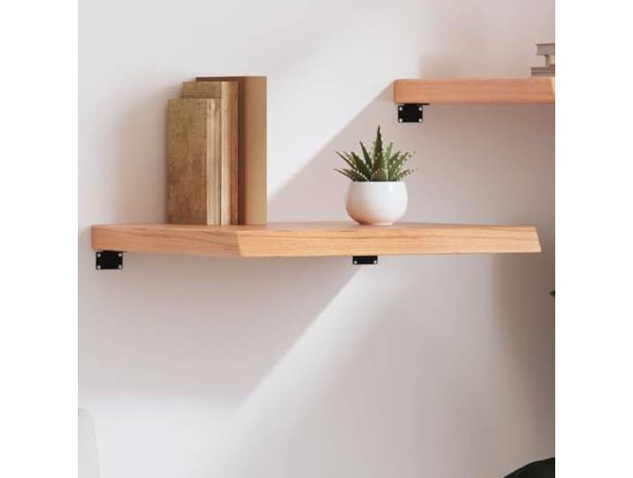 FMPGJLYH Wandregal Eiche Massivholz, Rustikales Wandboard 60x50 cm Handgefertigt, Mit Naturkante, Vielseitig einsetzbar, Stabile Konstruktion