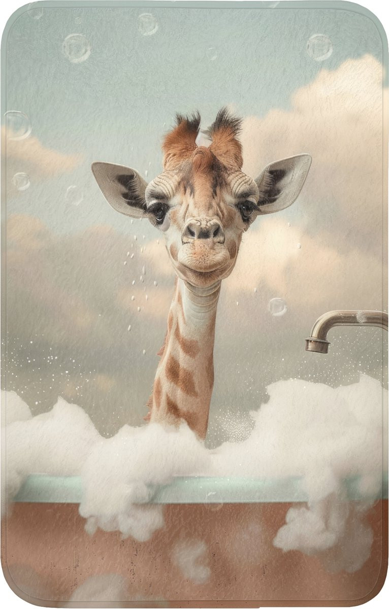 OnlyWow Antislip WC mat met Giraffe motief - 50 x 80 cm