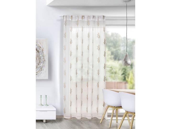 Gardine HOMING Elea Gr. 1, beige, B:135cm H:245cm, Polyester, Gardinen, Gardine, Fertigschal