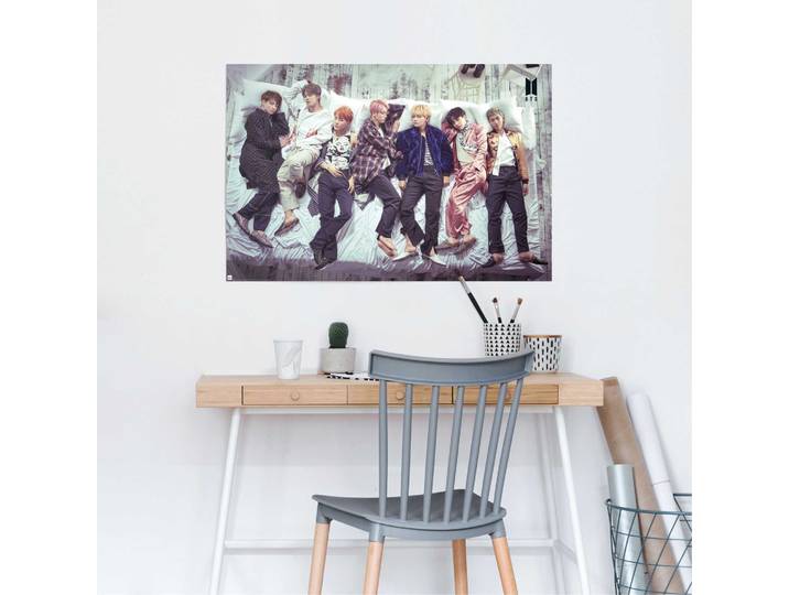 Poster REINDERS Poster BTS Bett - Band - Bangtan Boys , bunt (farbe bild(er): mehrfarbig), B:91,5cm H:61cm, Papier, Bilder, Poster