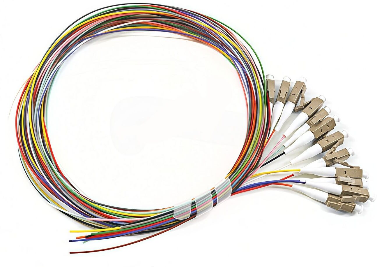 Lanview Pigtail LC/UPC 50/125 OM4 Multimode Fibre, 2m PVC, Easy Strip, 12 Colours, 12pcs/Pack