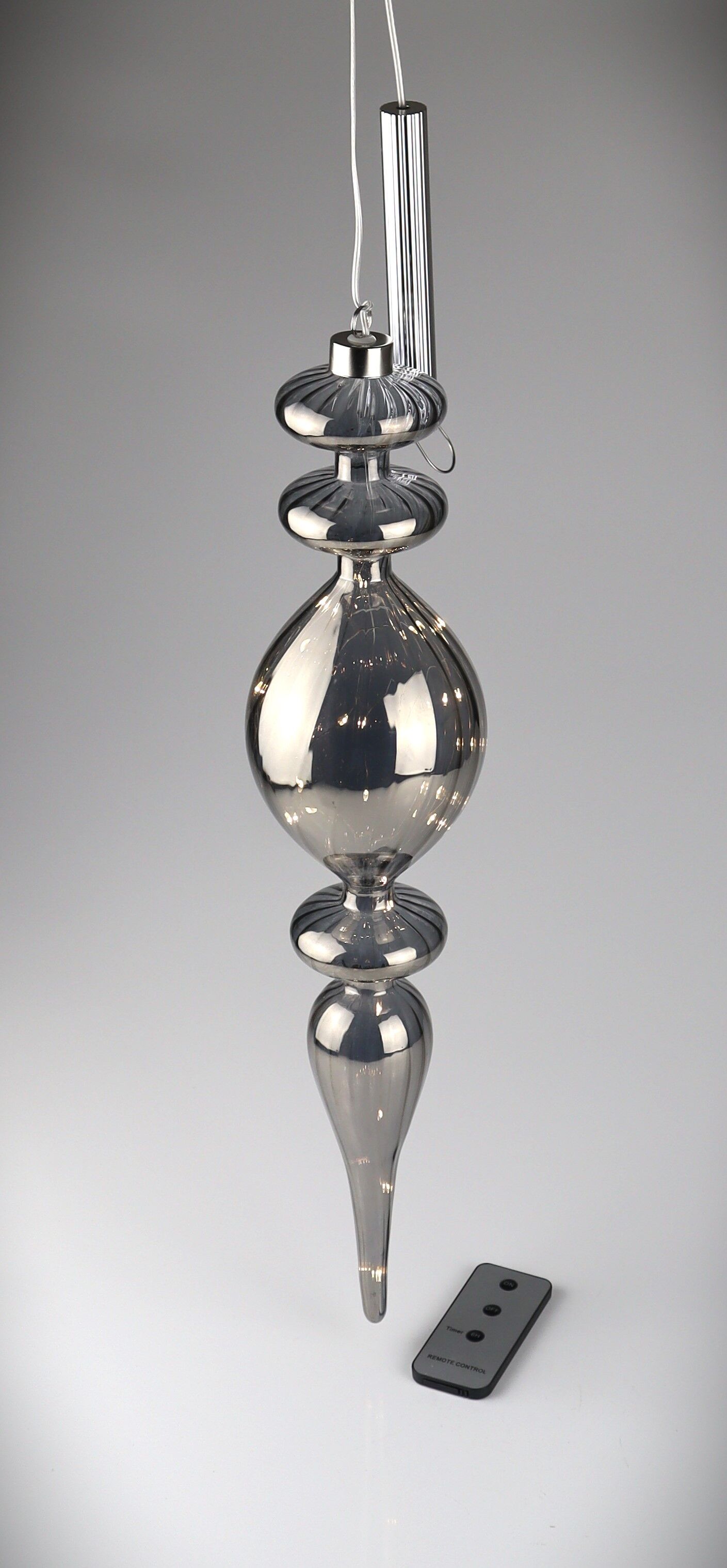 LED Dekoobjekt AM DESIGN "Glas-Zapfen rauch, 20 Lichter", rauch, H:47cm L:9cm, Leuchten, LED Dekoobjekt, 9x47 cm rauch H: 47cm