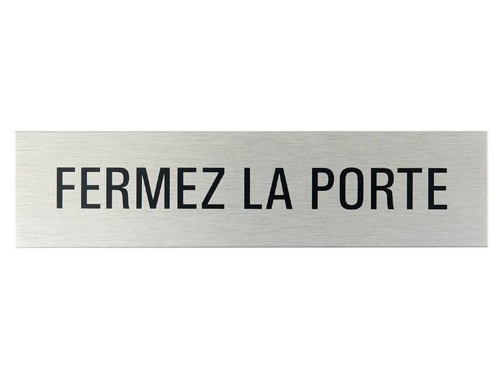 Alu-Schild Fermez la porte 16 × 4 cm