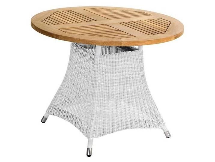Zebra Yachtclub Loomus Gartentisch Ø100cm Geflecht/Teak