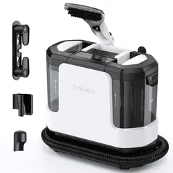 lubluelu V11 Teppich- & Polsterreiniger mit Dampf – 4 Reinigungsmodi - EU / Weiß-schwarzer Boden