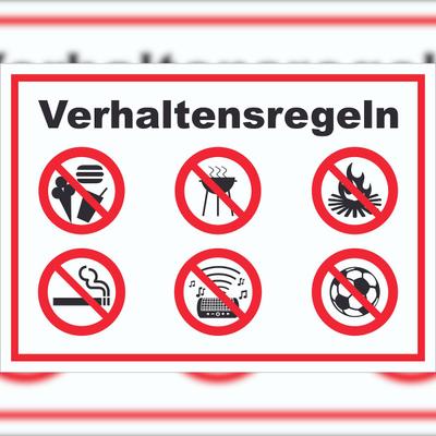 HB-Druck Schild Verhaltensregeln Verbote A5 (148x210mm)