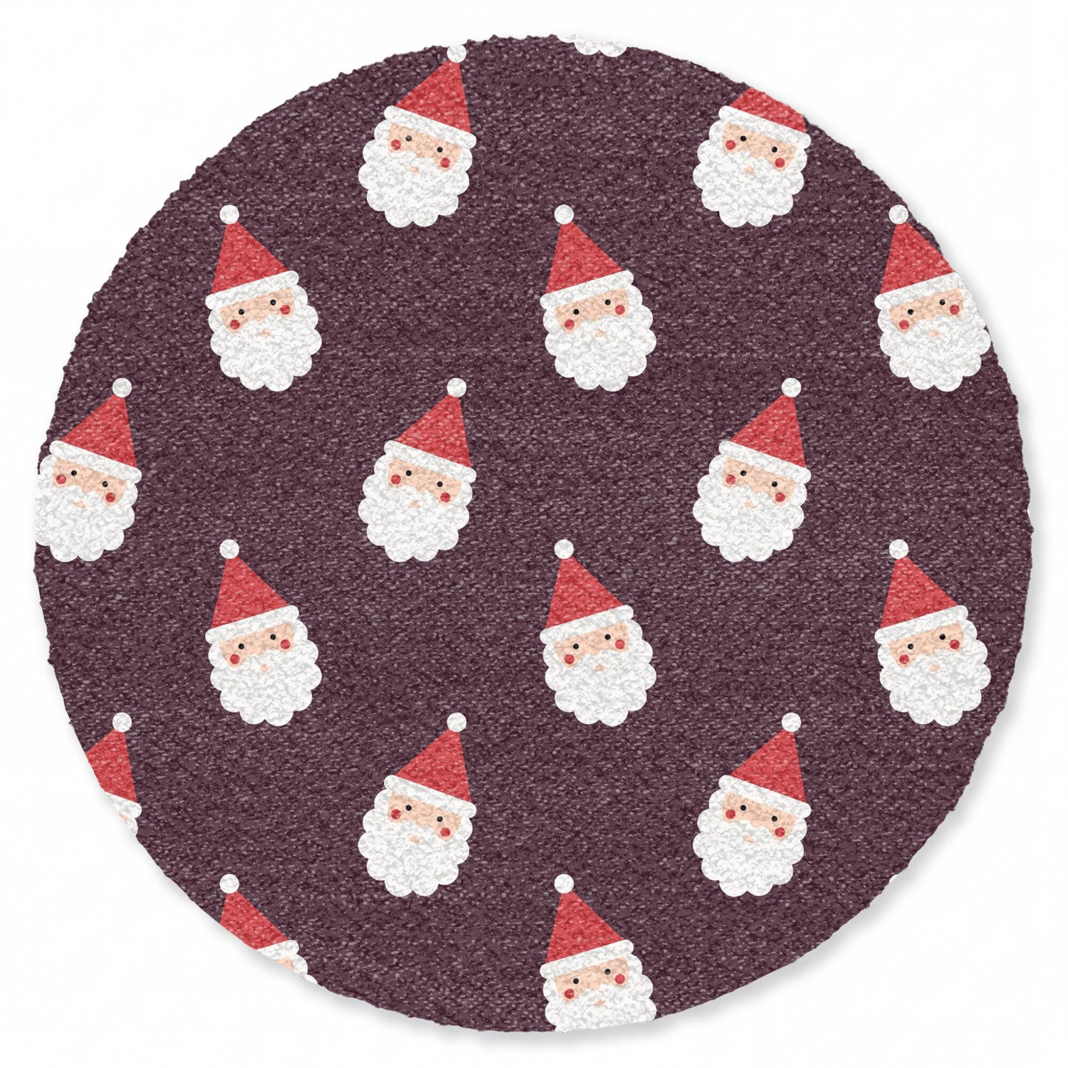 MuchoWow Ronde Deurmat Kerstman - Donkerrood - Diameter: 90 cm