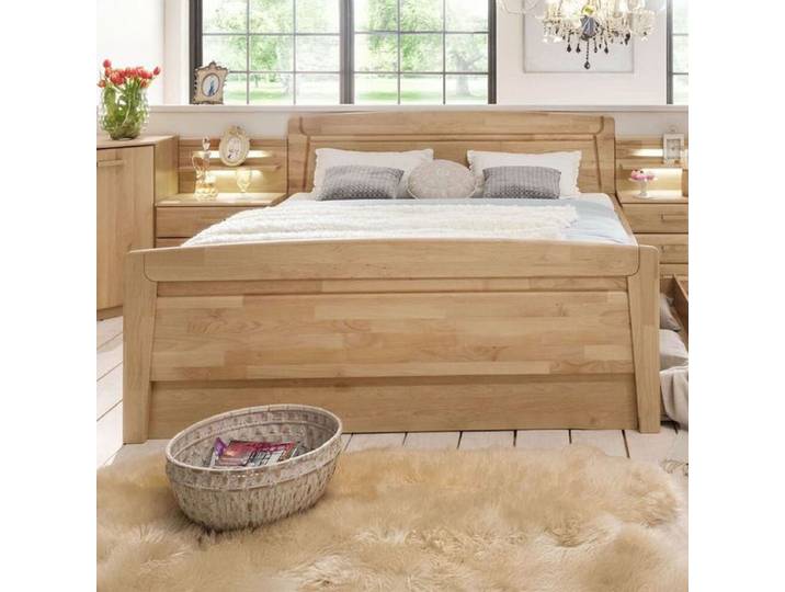 Bett Temara Komfort Erle teilmassiv mit Schubkasten 200x220cm höhenverstellbar