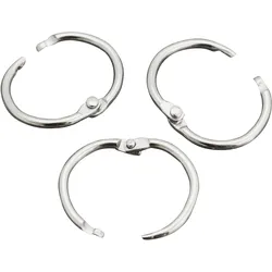 100 Heftringe, 14 mm (offen), 100 Stück, Metall, silber